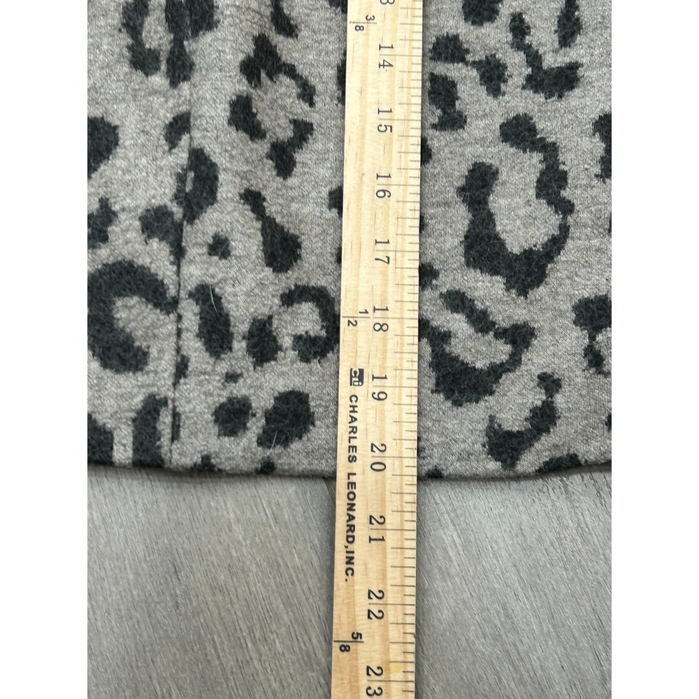 Max Mara Skirt Womens 10 Gray Black Leopard Print Wool Jersey Textured Pencil - Picture 3 of 9